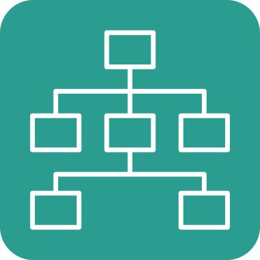 Hiyerarşi, yol haritası, şema ikon vektör görüntüsü. Proje yönetimi için de kullanılabilir. Web uygulamalarında, mobil uygulamalarda ve yazdırma ortamlarında kullanılabilir.