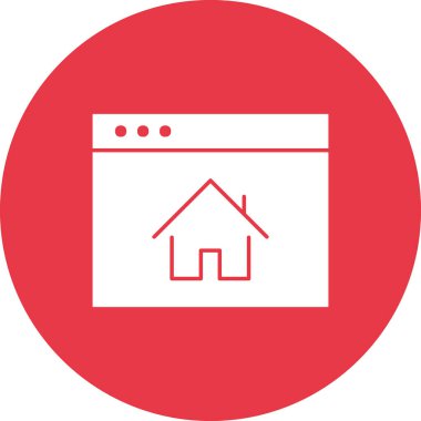 Ana sayfa, web, tarayıcı simgesi vektör görüntüsü. Seo & web için de kullanılabilir. Web uygulamalarında, mobil uygulamalarda ve yazdırma ortamlarında kullanılabilir.