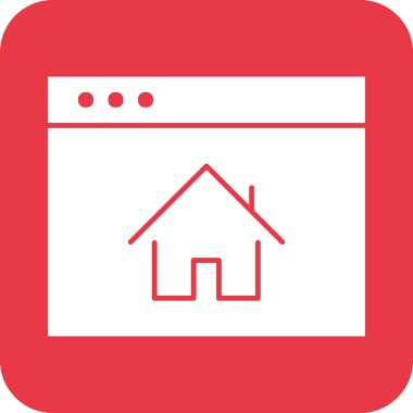 Ana sayfa, web, tarayıcı simgesi vektör görüntüsü. Seo & web için de kullanılabilir. Web uygulamalarında, mobil uygulamalarda ve yazdırma ortamlarında kullanılabilir.