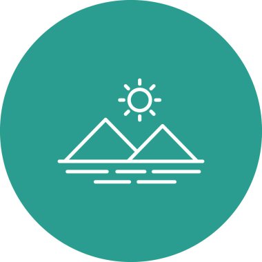 Dağlar, plaj ikonu vektör görüntüsü. Yaz & Tatilleri için kullanılabilir. Mobil uygulamalar, web uygulamaları ve yazdırma ortamları için elverişli.