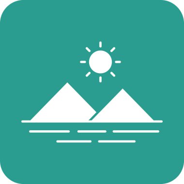 Dağlar, plaj ikonu vektör görüntüsü. Yaz & Tatilleri için kullanılabilir. Mobil uygulamalar, web uygulamaları ve yazdırma ortamları için elverişli.