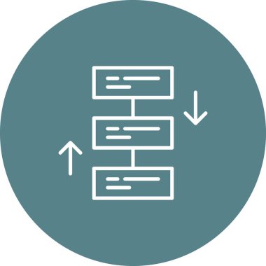Hareket, öncelik, yeniden düzenleme, görev simgesi vektör görüntüsü. Proje yönetimi için de kullanılabilir. Web uygulamalarında, mobil uygulamalarda ve yazdırma ortamlarında kullanılabilir.