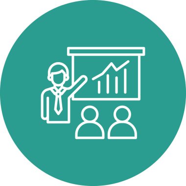 Sunum simgesi vektör görüntüsü. Proje yönetimi için de kullanılabilir. Web uygulamalarında, mobil uygulamalarda ve yazdırma ortamlarında kullanılabilir.