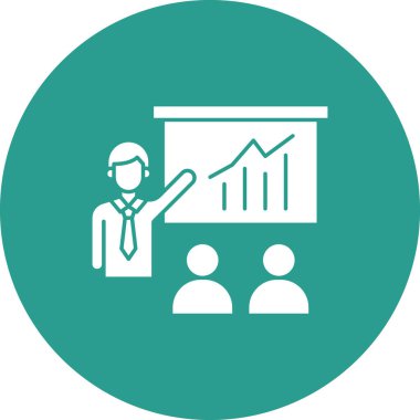 Sunum simgesi vektör görüntüsü. Proje yönetimi için de kullanılabilir. Web uygulamalarında, mobil uygulamalarda ve yazdırma ortamlarında kullanılabilir.