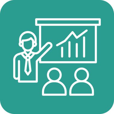 Sunum simgesi vektör görüntüsü. Proje yönetimi için de kullanılabilir. Web uygulamalarında, mobil uygulamalarda ve yazdırma ortamlarında kullanılabilir.