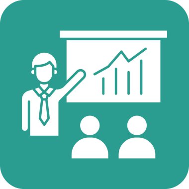 Sunum simgesi vektör görüntüsü. Proje yönetimi için de kullanılabilir. Web uygulamalarında, mobil uygulamalarda ve yazdırma ortamlarında kullanılabilir.