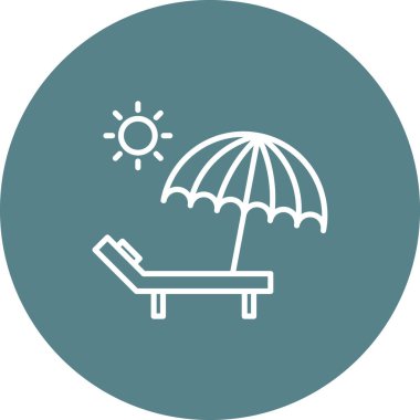 Yaz, sahil, şemsiye ikon vektör görüntüsü. Yaz & Tatilleri için kullanılabilir. Mobil uygulamalar, web uygulamaları ve yazdırma ortamları için elverişli.