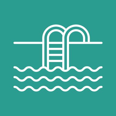 Yüzme, havuz, ikon vektör görüntüsü. Yaz & Tatilleri için kullanılabilir. Mobil uygulamalar, web uygulamaları ve yazdırma ortamları için elverişli.