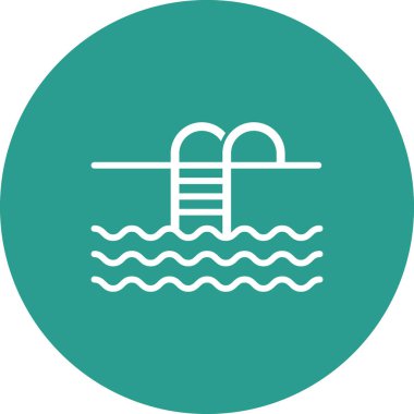 Yüzme, havuz, ikon vektör görüntüsü. Yaz & Tatilleri için kullanılabilir. Mobil uygulamalar, web uygulamaları ve yazdırma ortamları için elverişli.