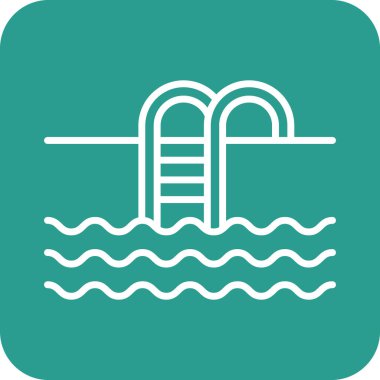 Yüzme, havuz, ikon vektör görüntüsü. Yaz & Tatilleri için kullanılabilir. Mobil uygulamalar, web uygulamaları ve yazdırma ortamları için elverişli.