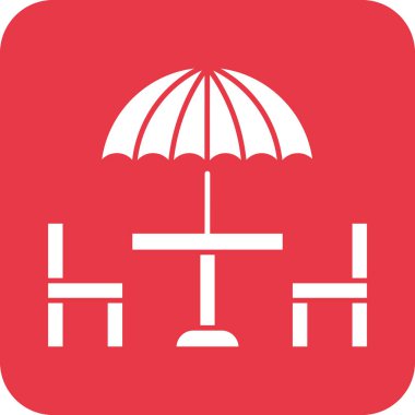Terrace, beach, umbrella Icon vector image. Can be used for Summer & Holidays. Suitable for mobile apps, web apps and print media.