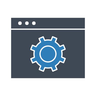 Web, ayarlar, tarayıcı simgesi vektör resmi. Seo & web için de kullanılabilir. Web uygulamalarında, mobil uygulamalarda ve yazdırma ortamlarında kullanılabilir.
