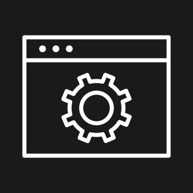 Web, ayarlar, tarayıcı simgesi vektör resmi. Seo & web için de kullanılabilir. Web uygulamalarında, mobil uygulamalarda ve yazdırma ortamlarında kullanılabilir.