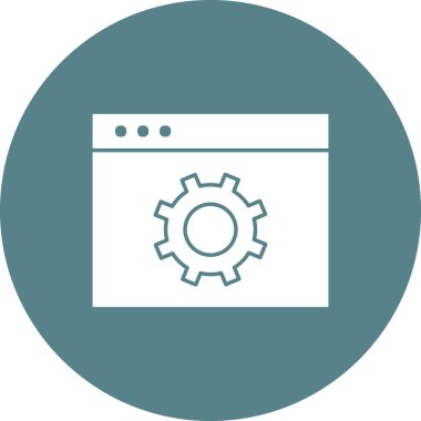 Web, ayarlar, tarayıcı simgesi vektör resmi. Seo & web için de kullanılabilir. Web uygulamalarında, mobil uygulamalarda ve yazdırma ortamlarında kullanılabilir.