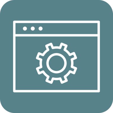 Web, ayarlar, tarayıcı simgesi vektör resmi. Seo & web için de kullanılabilir. Web uygulamalarında, mobil uygulamalarda ve yazdırma ortamlarında kullanılabilir.