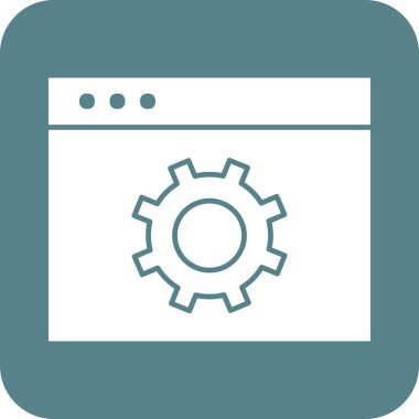 Web, ayarlar, tarayıcı simgesi vektör resmi. Seo & web için de kullanılabilir. Web uygulamalarında, mobil uygulamalarda ve yazdırma ortamlarında kullanılabilir.