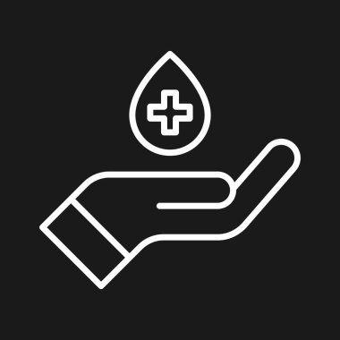 Kan bağışı ikonu vektör görüntüsü. Revir için kullanılabilir. Mobil uygulamalar, web uygulamaları ve yazdırma ortamları için elverişli.