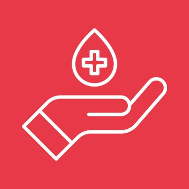 Kan bağışı ikonu vektör görüntüsü. Revir için kullanılabilir. Mobil uygulamalar, web uygulamaları ve yazdırma ortamları için elverişli.