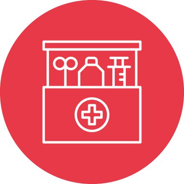İlk Yardım Kutusu Simgesi vektör resmi. Revir için kullanılabilir. Mobil uygulamalar, web uygulamaları ve yazdırma ortamları için elverişli.