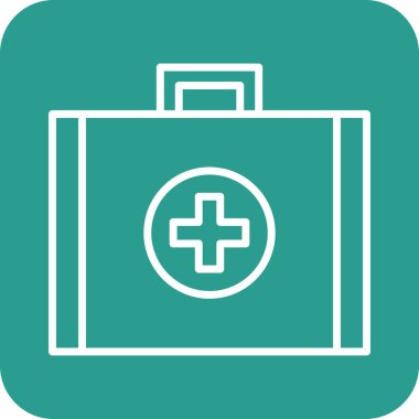 İlk Yardım Kiti Simgesi vektör resmi. Revir için kullanılabilir. Mobil uygulamalar, web uygulamaları ve yazdırma ortamları için elverişli.