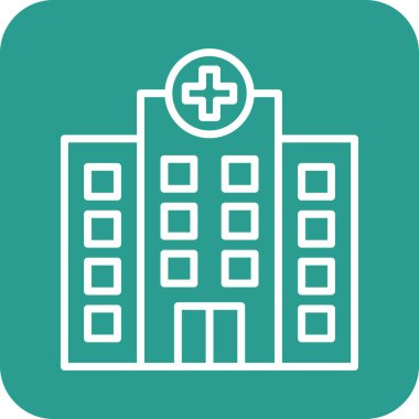 Hastane ikonu vektör görüntüsü. Revir için kullanılabilir. Mobil uygulamalar, web uygulamaları ve yazdırma ortamları için elverişli.