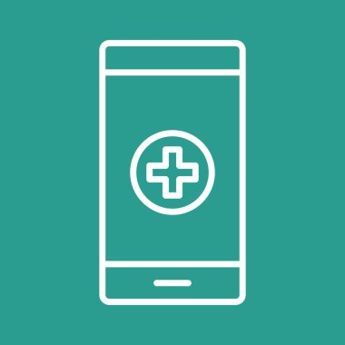 Tıbbi Uygulama Simgesi vektör resmi. Revir için kullanılabilir. Mobil uygulamalar, web uygulamaları ve yazdırma ortamları için elverişli.