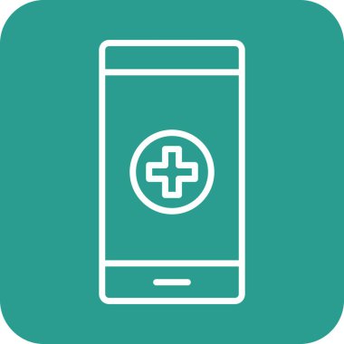 Tıbbi Uygulama Simgesi vektör resmi. Revir için kullanılabilir. Mobil uygulamalar, web uygulamaları ve yazdırma ortamları için elverişli.