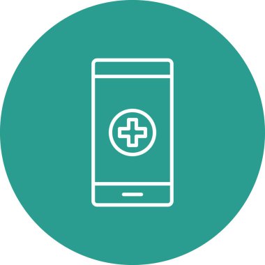 Tıbbi Uygulama Simgesi vektör resmi. Revir için kullanılabilir. Mobil uygulamalar, web uygulamaları ve yazdırma ortamları için elverişli.