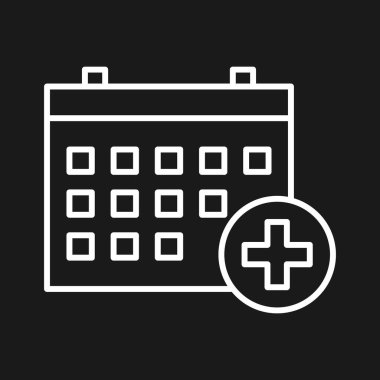 Tıbbi Randevu Simgesi vektör resmi. Revir için kullanılabilir. Mobil uygulamalar, web uygulamaları ve yazdırma ortamları için elverişli.