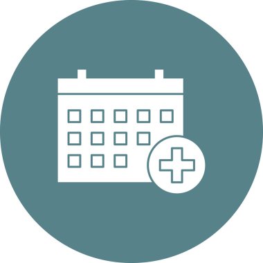 Tıbbi Randevu Simgesi vektör resmi. Revir için kullanılabilir. Mobil uygulamalar, web uygulamaları ve yazdırma ortamları için elverişli.