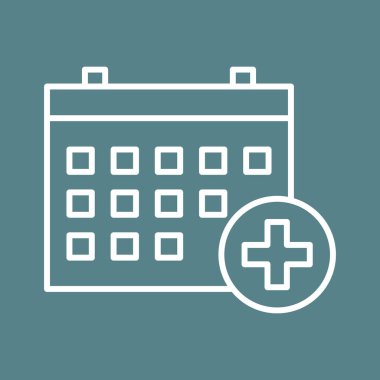 Tıbbi Randevu Simgesi vektör resmi. Revir için kullanılabilir. Mobil uygulamalar, web uygulamaları ve yazdırma ortamları için elverişli.