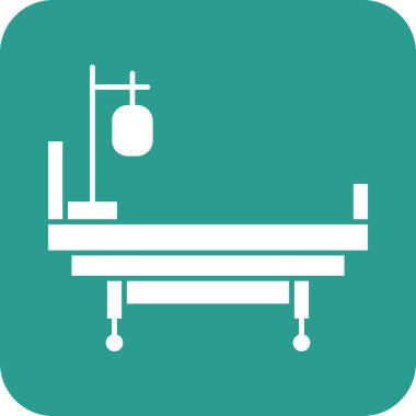 Tıbbi Yatak Simgesi vektör görüntüsü. Revir için kullanılabilir. Mobil uygulamalar, web uygulamaları ve yazdırma ortamları için elverişli.