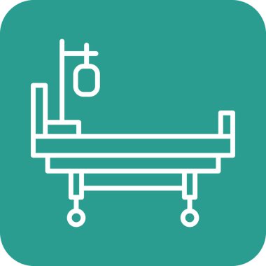 Tıbbi Yatak Simgesi vektör görüntüsü. Revir için kullanılabilir. Mobil uygulamalar, web uygulamaları ve yazdırma ortamları için elverişli.