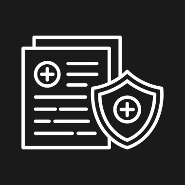 Tıbbi Sigorta Simgesi vektör görüntüsü. Revir için kullanılabilir. Mobil uygulamalar, web uygulamaları ve yazdırma ortamları için elverişli.