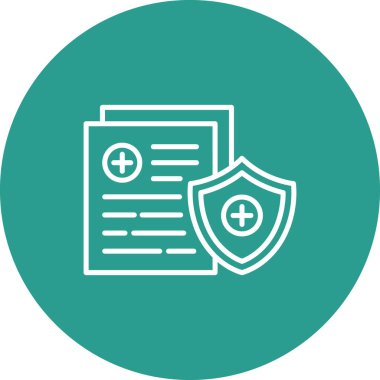 Tıbbi Sigorta Simgesi vektör görüntüsü. Revir için kullanılabilir. Mobil uygulamalar, web uygulamaları ve yazdırma ortamları için elverişli.