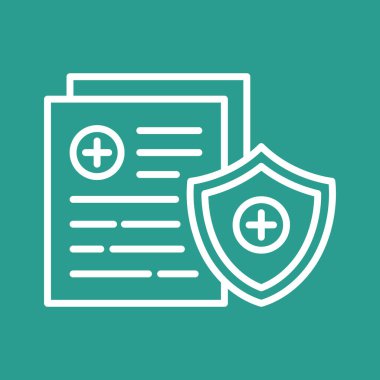 Tıbbi Sigorta Simgesi vektör görüntüsü. Revir için kullanılabilir. Mobil uygulamalar, web uygulamaları ve yazdırma ortamları için elverişli.