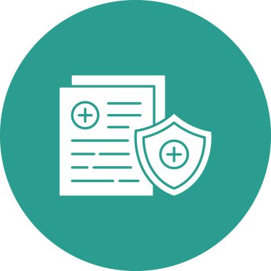 Tıbbi Sigorta Simgesi vektör görüntüsü. Revir için kullanılabilir. Mobil uygulamalar, web uygulamaları ve yazdırma ortamları için elverişli.