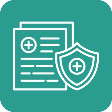 Tıbbi Sigorta Simgesi vektör görüntüsü. Revir için kullanılabilir. Mobil uygulamalar, web uygulamaları ve yazdırma ortamları için elverişli.