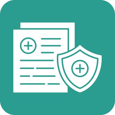 Tıbbi Sigorta Simgesi vektör görüntüsü. Revir için kullanılabilir. Mobil uygulamalar, web uygulamaları ve yazdırma ortamları için elverişli.