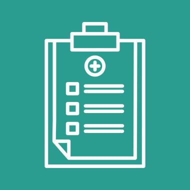 Tıbbi Rapor Simge vektör görüntüsü. Revir için kullanılabilir. Mobil uygulamalar, web uygulamaları ve yazdırma ortamları için elverişli.