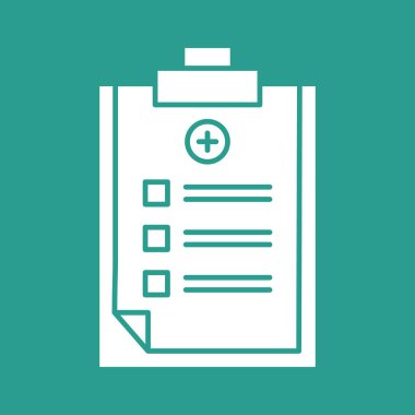 Tıbbi Rapor Simge vektör görüntüsü. Revir için kullanılabilir. Mobil uygulamalar, web uygulamaları ve yazdırma ortamları için elverişli.