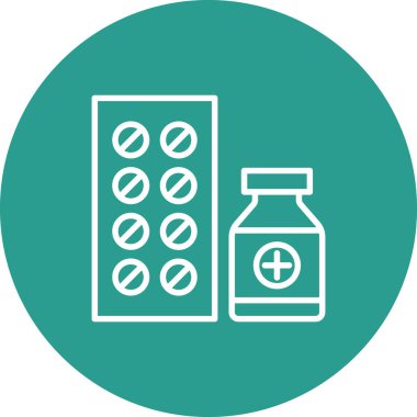 İlaç Simgesi vektör görüntüsü. Revir için kullanılabilir. Mobil uygulamalar, web uygulamaları ve yazdırma ortamları için elverişli.