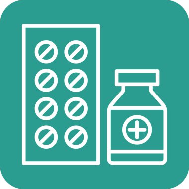 İlaç Simgesi vektör görüntüsü. Revir için kullanılabilir. Mobil uygulamalar, web uygulamaları ve yazdırma ortamları için elverişli.