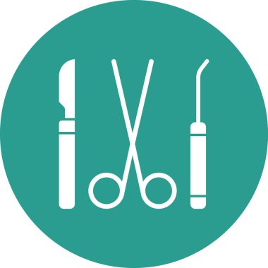 Cerrahi Araçlar Simgesi vektör görüntüsü. Revir için kullanılabilir. Mobil uygulamalar, web uygulamaları ve yazdırma ortamları için elverişli.
