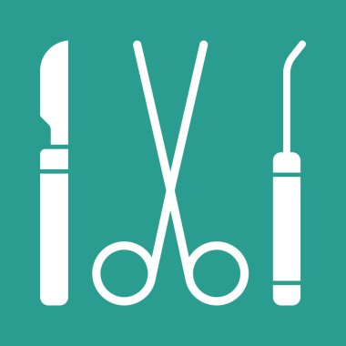 Cerrahi Araçlar Simgesi vektör görüntüsü. Revir için kullanılabilir. Mobil uygulamalar, web uygulamaları ve yazdırma ortamları için elverişli.