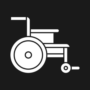 Tekerlekli sandalye ikon vektör görüntüsü. Revir için kullanılabilir. Mobil uygulamalar, web uygulamaları ve yazdırma ortamları için elverişli.