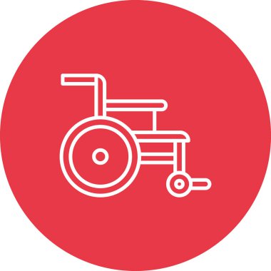 Tekerlekli sandalye ikon vektör görüntüsü. Revir için kullanılabilir. Mobil uygulamalar, web uygulamaları ve yazdırma ortamları için elverişli.