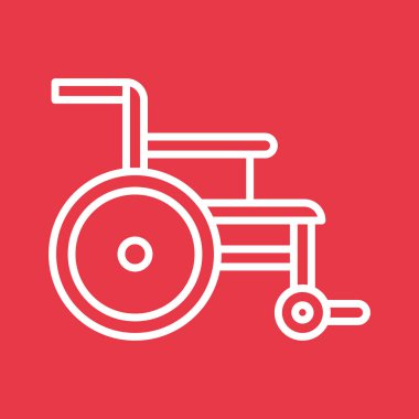 Tekerlekli sandalye ikon vektör görüntüsü. Revir için kullanılabilir. Mobil uygulamalar, web uygulamaları ve yazdırma ortamları için elverişli.