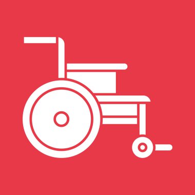 Tekerlekli sandalye ikon vektör görüntüsü. Revir için kullanılabilir. Mobil uygulamalar, web uygulamaları ve yazdırma ortamları için elverişli.