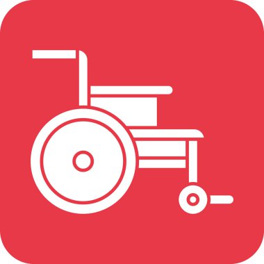 Tekerlekli sandalye ikon vektör görüntüsü. Revir için kullanılabilir. Mobil uygulamalar, web uygulamaları ve yazdırma ortamları için elverişli.